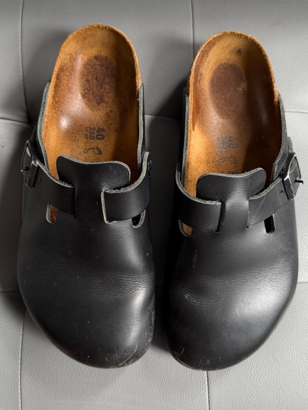 Birkenstock Boston Black Leather sz 40